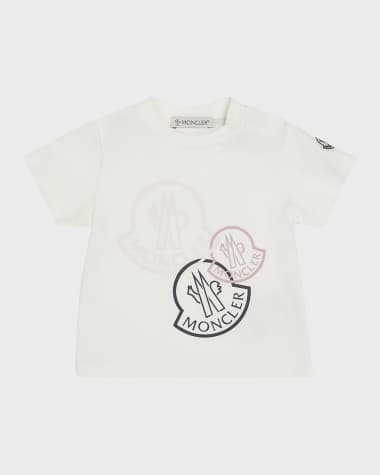 Moncler Girl's Tricolor Bell Logo-Print T-Shirt, Size 6M-3