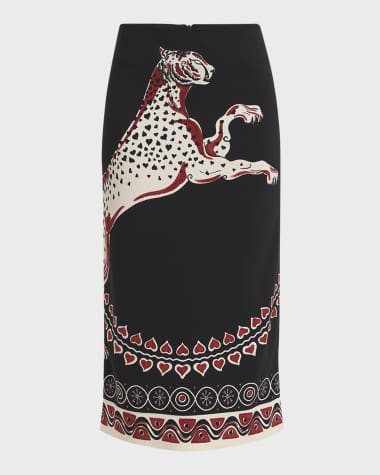 La DoubleJ Placee Leopard Printed Pencil Skirt