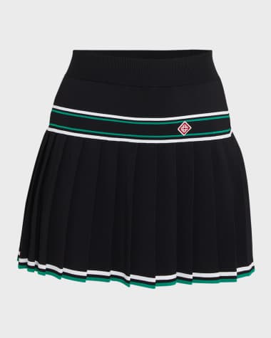 CASABLANCA Striped Pleated Mini Skirt