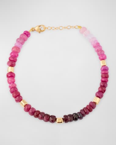 JIA JIA Jumbo Stone and Gold Bead Bracelet