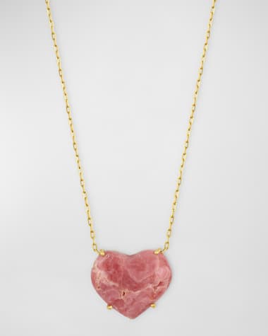 JIA JIA Rhodochrosite Heart Pendant Necklace
