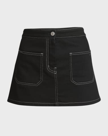 Prada crinoline-panel wool miniskirt - Black