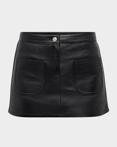 Courreges 2-Pocket Vintage Leather Mini Skirt