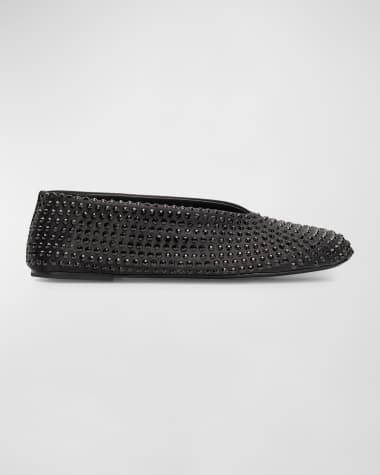Khaite Marcy Crystal Stud Silk Ballerina Flats