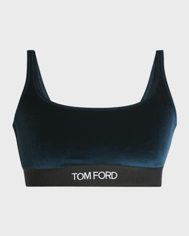 TOM FORD Logo-Band Velvet Bra