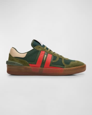 Lanvin Men's Clay Mix-Leather Low-Top Sneakers