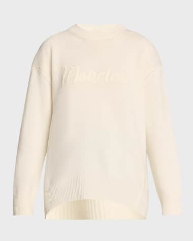 Moncler Wool-Cashmere Embroidered Logo Sweater