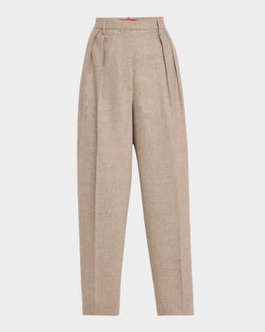 Altuzarra Emmett Double-Pleated Tapered Wool Pants