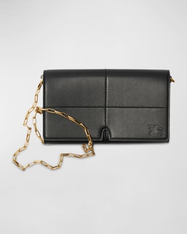 Burberry Snip Flap Leather Wallet on Chain