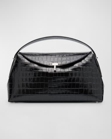 Toteme T-Lock Croc-Embossed Top-Handle Bag