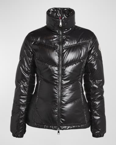 Moncler Gast Glossy Nylon Chevron-Quilted Jacket