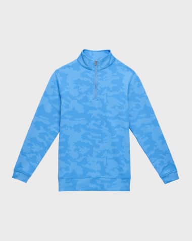 Peter Millar Boy's Perth Tonal Camo Quarter-Zip Sweatshirt, Size XS-XL