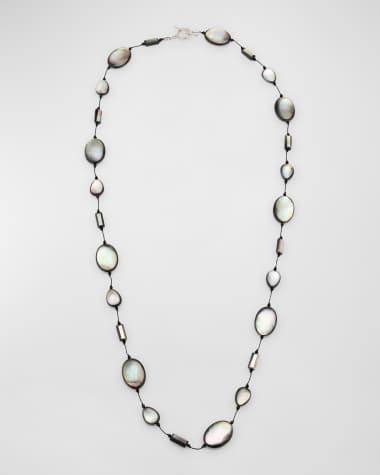 Margo Morrison Tahitian Mother of Pearl Combination Necklace in Sterling Silver, 35"L