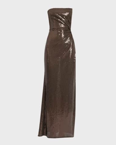 Alex Perry Strapless Sequin Twist Gown