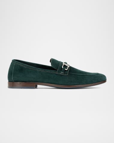Donald Pliner Men's Suede Metal Bit Loafers