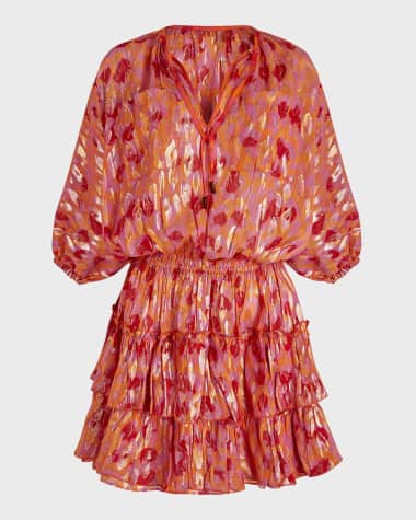 Vilebrequin Abstract Leopard Printed Silk Mini Dress