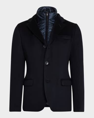 Herno Men's Cashmere Blazer with Nylon Wind Guard