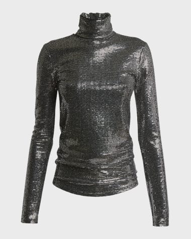 Isabel Marant Joyela Shiny Jersey Turtleneck