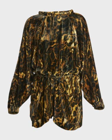 Isabel Marant Lassie Velvet Printed Mini Dress
