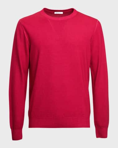 Boglioli Men's Garment-Dyed Wool Sweater