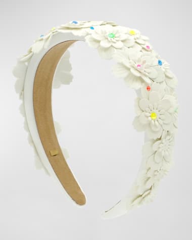 Bari Lynn Girl's Floral Crystalized Padded Headband