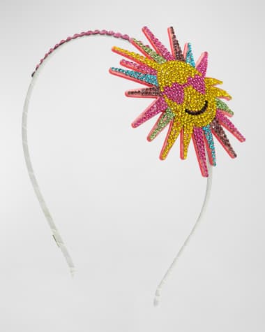 Bari Lynn Girl's Rainbow Sun Emoji Headband