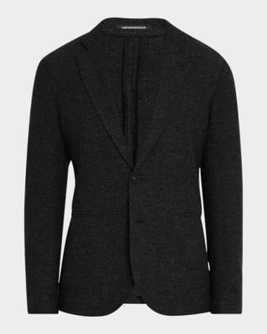 Emporio Armani Men's Mouline Chevron Jersey Blazer