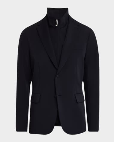 Emporio Armani Men's Nylon Blazer with Removable Insert