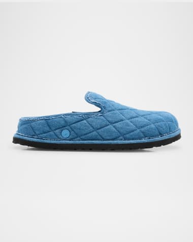 1774 Birkenstock Eliscu Quilted Denim Slide Mules