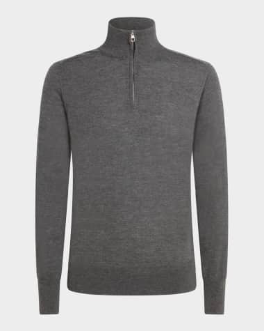 dunhill Men's Superfine Cashmere Quarter-Zip Sweater
