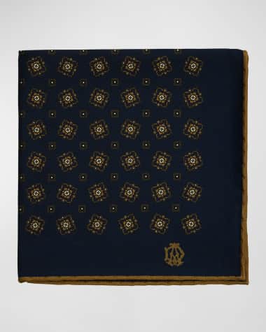 dunhill Men's Medallion Silk Pocket Square