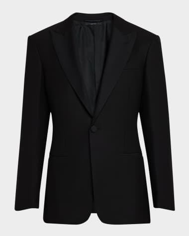 dunhill Men's Wool Barethea Peak Lapel Sport Coat