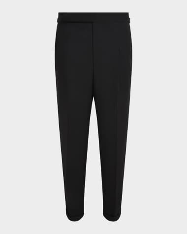 dunhill Men's Barathea Wool Flat Front Trousers