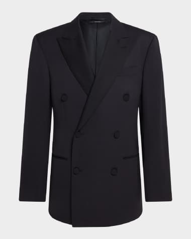 dunhill Men's Double-Breasted Peak Lapel Dinner Jacket