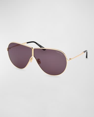 TOM FORD Keating Metal Aviator Sunglasses