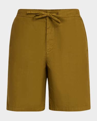 Frescobol Carioca Men's Sergio Linen and Cotton Stretch Shorts