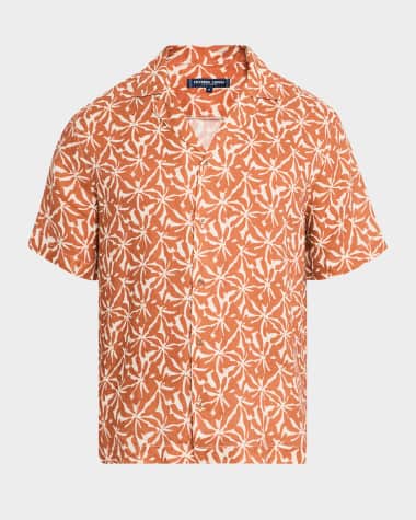 Frescobol Carioca Men's Roberto Abstract Floral Camp Shirt