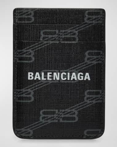 Balenciaga Men's BB Monogram Coated Canvas Magnet Card Holder