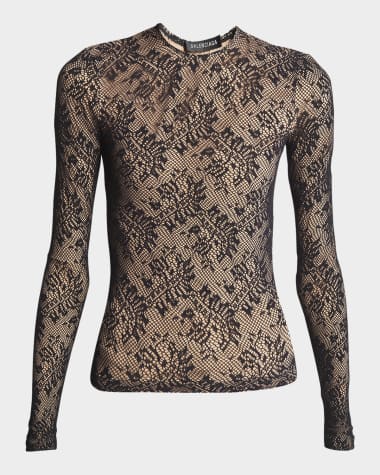 Balenciaga Lace Crewneck Top