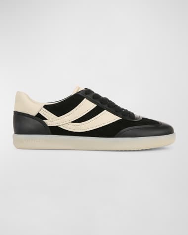 Vince Bicolor Mixed Leather Low-Top Sneakers