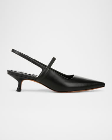 Vince Slingback Pointed Leather Sandals