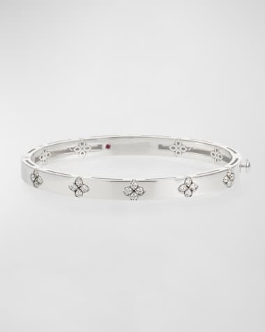 Roberto Coin 18K White Gold Diamond Love In Verona Bangle, 48x58mm