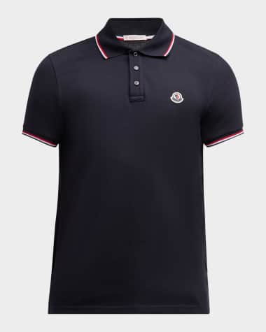 Moncler Men's Pique Logo Patch Polo Shirt