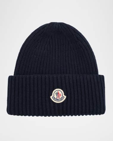 Moncler Men's Ribbed Logo Beanie