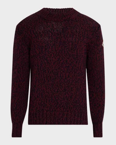 Moncler Men's Melange Wool Mock-Neck Sweater