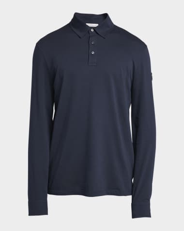 Moncler Men's Cashmere Long-Sleeve Polo Shirt