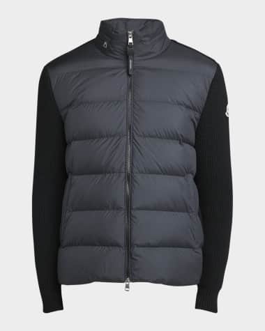 Moncler Men's Wool Knit Padded Jacket With Hood