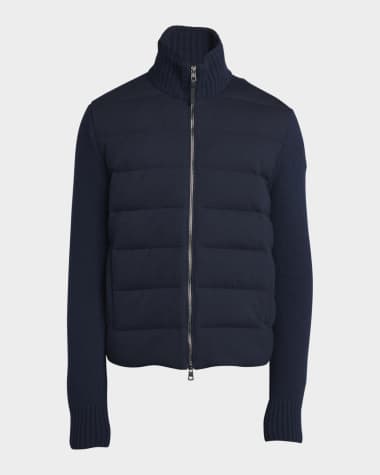 Moncler Men's Wool-Cashmere Padded Cardigan