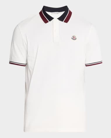 Moncler Men's Pique Stripe Polo Shirt