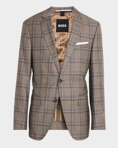 BOSS Men's Hutson Wool Plaid Slim Fit Sport Coat